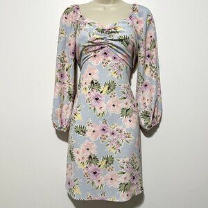 Womens Milkmaid Babydoll Dress M Pastel Floral Coquette Romantic Soft Girl